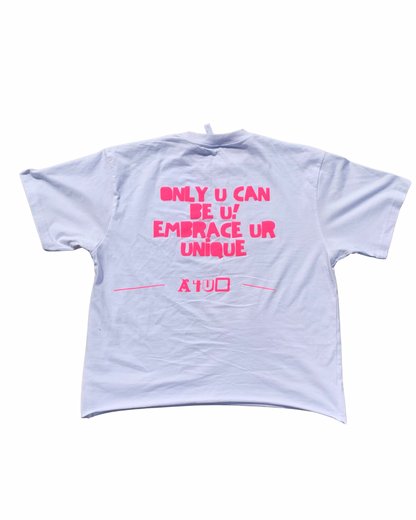Embrace Ur Unique Puff White Tee