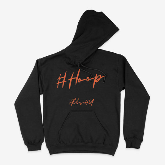 Black hoodie with Orange #Hoop statement  Back get ready ,stay ready statement