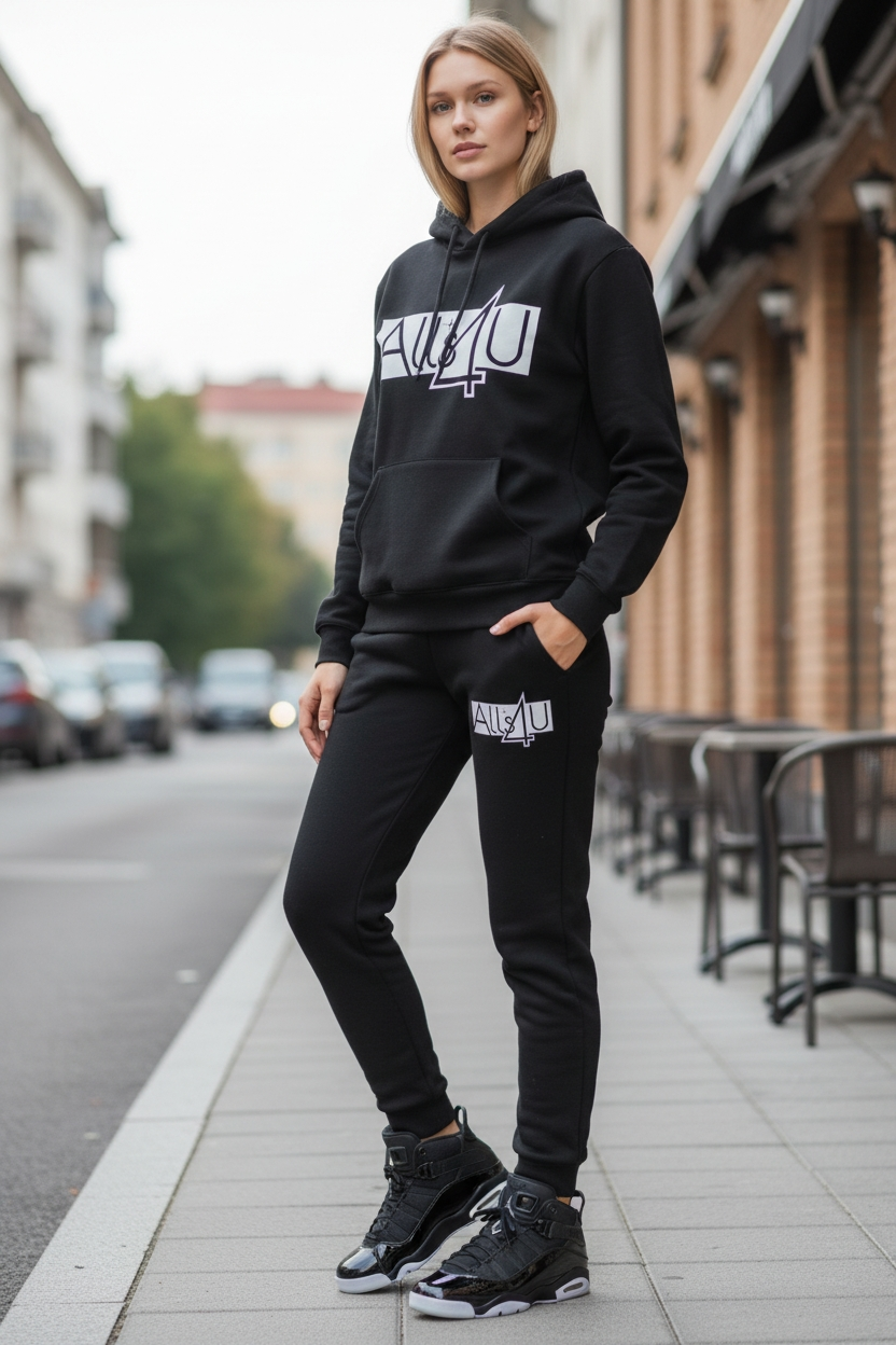 ALLS4U Signature Jogger Set – Black/White